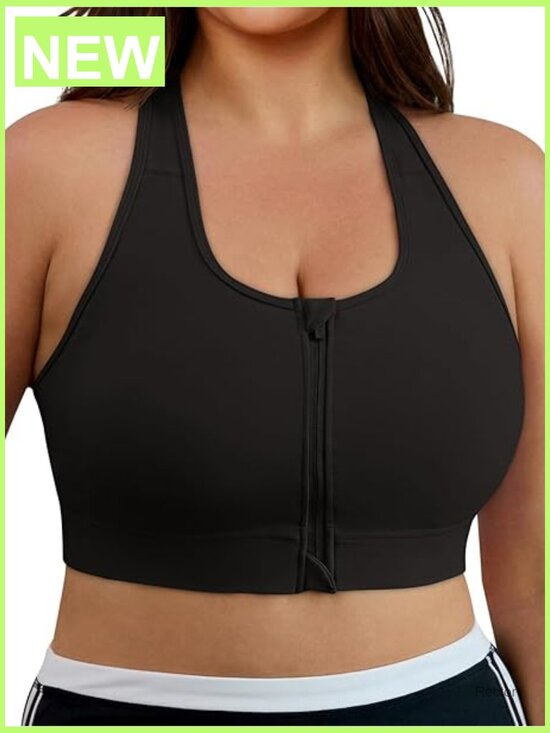 Other - Front Zip Criss Cross Sports Bra with Removable Pads for Women Workout